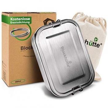 Blockhütte Lunchbox I 3 Fächer I aus Edelstahl I 800ml