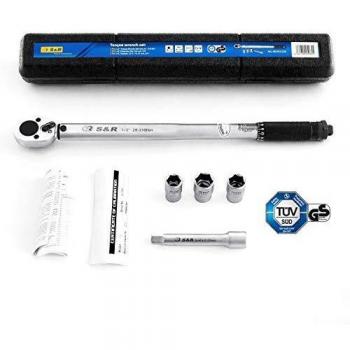 Clé Dynamométrique S&R 1/2 46 cm (28-210 Nm) + Rallonge 12,5 cm