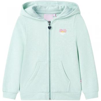 Sudadera con capucha y cremallera para niños verde menta claro mezcla 116