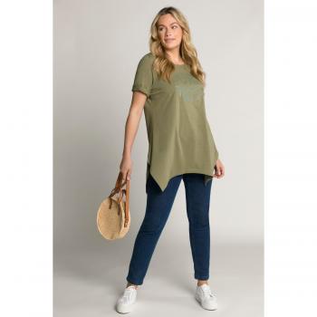 Brown Plus Size Eco Cotton Tee with Metallic Print, A-line Fit, Size 20/22