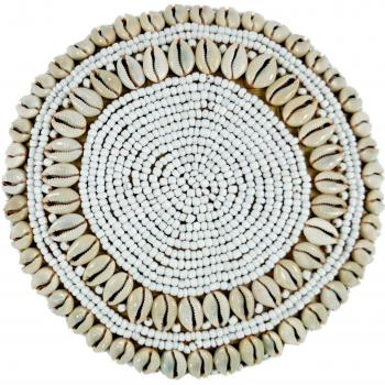GURU SHOP Exotische Korb-Schachtel mit Kauri Muschel, Schmuckschatulle groß