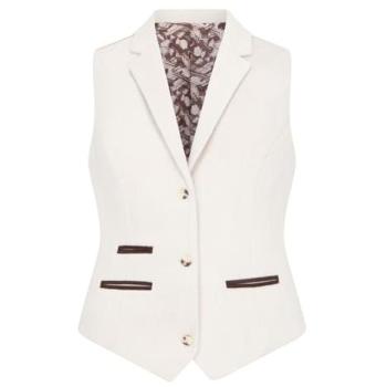 Infinity Leather Women’s Structured Wool Blend Tweed Jacket, Beige, Size 12