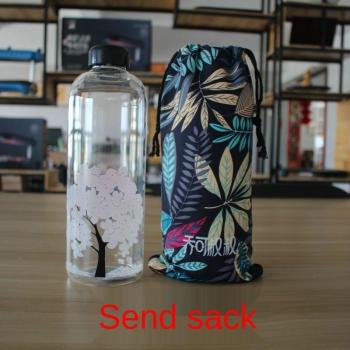 Cherry Gradient Glass Water Bottle 1000 ML with Protective Bag
