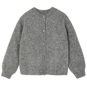 Estilo Gris Jaspeado: Chaqueta de Punto Bobo