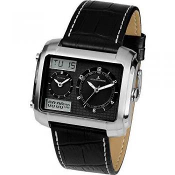 Herrenuhr JACQUES LEMANS Madrid, Lederarmband, Edelstahl (Modell 1‑1708A)