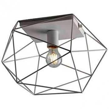 Netlighting Abraxas Globe Cage Semi Flush Ceiling Light, White, E27