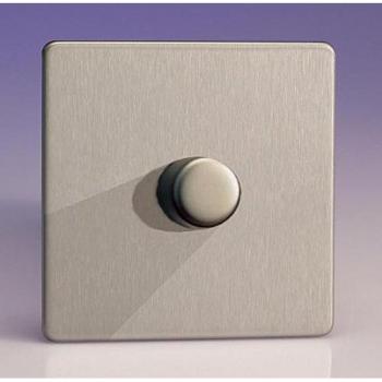 Varilight 400W Brushed Steel Dual‑Push Dimmer