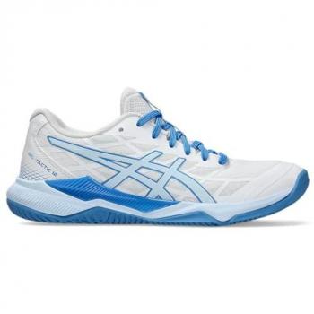 ASICS Gel‑Tactic 12 Hallenschuh (Weiß/Light Blue) – Damen, 42