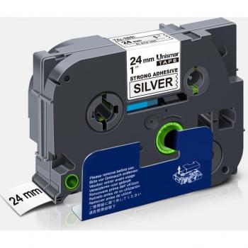 Unismar 24mm TZe-S251 Laminated Label Tape Black on White