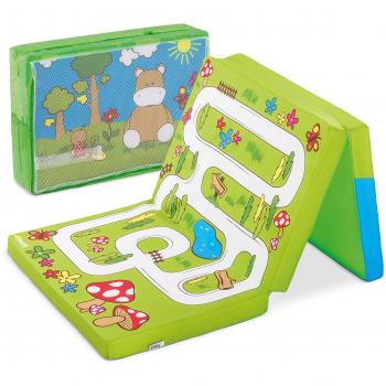 Materassino da Viaggio 120x60 cm per Lettino da Viaggio con Tappeto di Gioco Incluso e Borsa di Trasporto