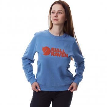 Fjällräven Damen Bio-Sweatshirt Blau mit Logo Größe L