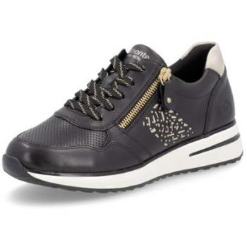 Remonte Damen Schnürer Plateau-Sneaker Schwarz/Muschel