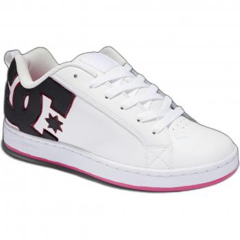 Tênis DC Shoes Graffik Court Preto-Branco-Rosa Crazy BW1