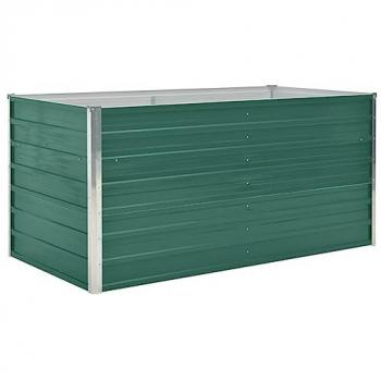 Macetero Elevado Acero Verde 160x80x77 cm para Flores y Plantas