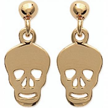 Lily’s Golden Skull Earrings – 15×6 mm, Gold‑Plated