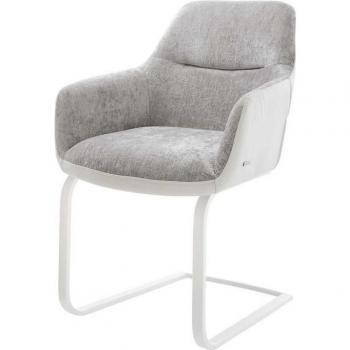 Pejo‑Flex Freischwinger Flach – Materialmix Weiß & Silber