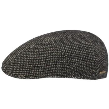 Stetson Black‑Beige Wool Ivy Cap, Small (54‑55 cm)