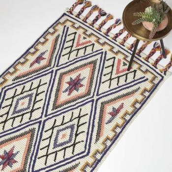 Multi Colour Geometric 120 x 170 cm Goa Handwoven Wool Kilim Rug
