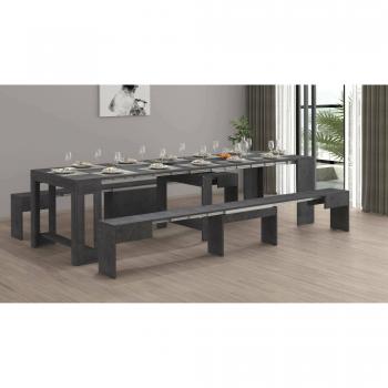 Conjunto de Oficina Eric: Mesa Multifuncional + Sillas + Banco Extensible (Made in Italy)
