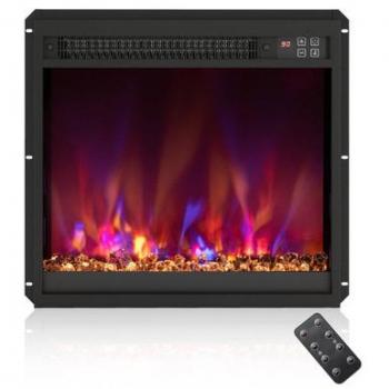 Home Comfort 18‑inch Recessed Electric Fireplace – 1500 W, Remote