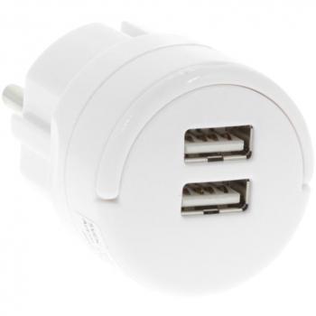 USB Thuisoplader 2-USB 2,1A 5V Wit