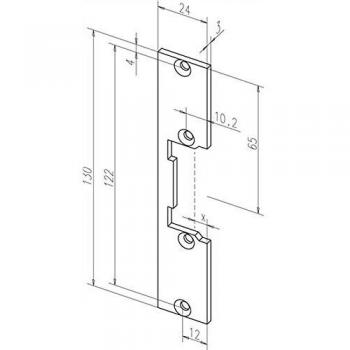 Zinco Piatto Controporta 096 24x130 mm (Assa Abloy)