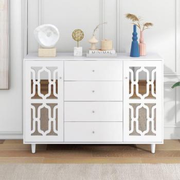 Cruscotto Bianco Specchio e Cristalli – Mobili per Salotto & Sala