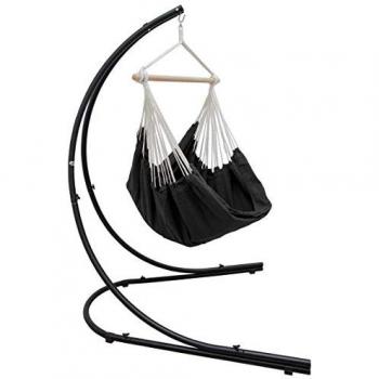 Amanka Soporte de Columpio Silla Colgante XXL 360° Negro