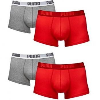PUMA Herren Boxershorts Basic 4er Set, Größe:S;Farbe:rot