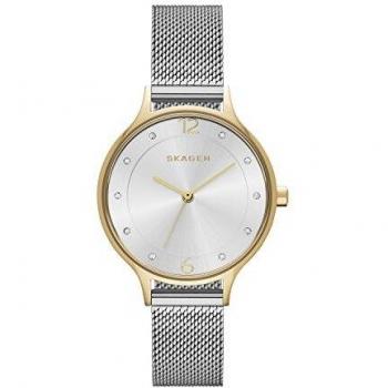 Ladies Skagen Anita Rose Gold Leather Strap Watch