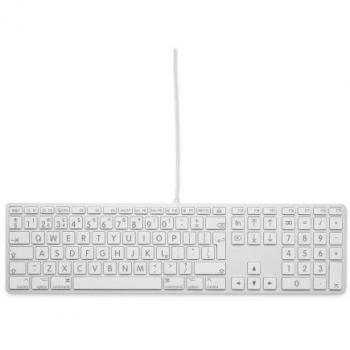 Teclado USB LMP de fuente amplia, cubierto en aluminio y doble puerto USB