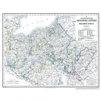 Hist. Karte: Großherzogtümer Mecklenburg-Schwerin und Mecklenburg-Strelitz. 1863
