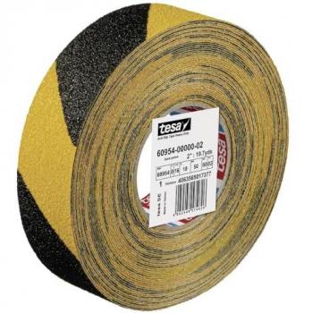 Tesa Non-Skid Adhesive Strip, Black and Yellow, Dimensions: 18m L x 50mm W