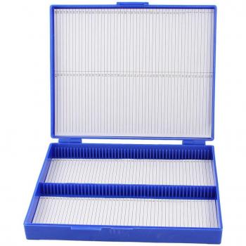 Royal Blue Plastic Microscope Slide Storage Box for 100 Slides