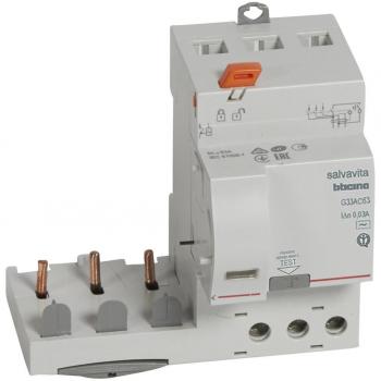 Bticino Blocco Differenziale 3P 63A AC 300mA G34AC63 (Versione A)