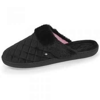 Mules microvelours noir Isotoner 38 Femme