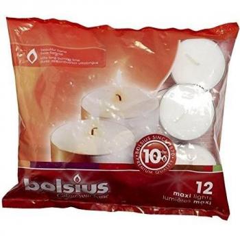 Bolsius Tealights, Extra Large, 10 Hours Burn Time (Pack of 12)