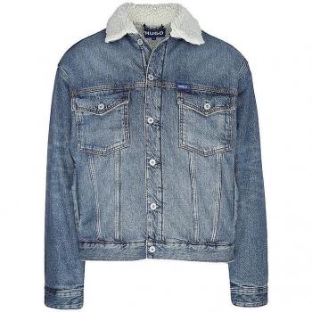 HUGO Herren Dex Jeansblau Brusttaschen Jacke XXL