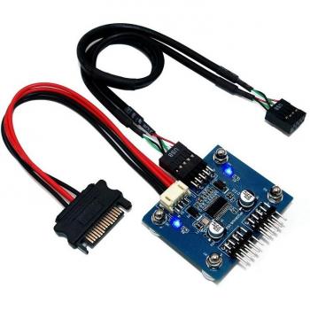 4-Port USB Hub Module with SATA Power Cable for Desktop