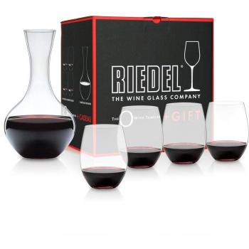 Free Syrah Decanter with Riedel O Cabernet/Merlot Wine Tumbler Glasses (Set of 4)
