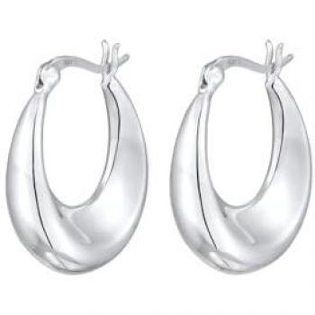 Elli Creole Argenté 925 Boucles d'Oreilles Épaisses One Size