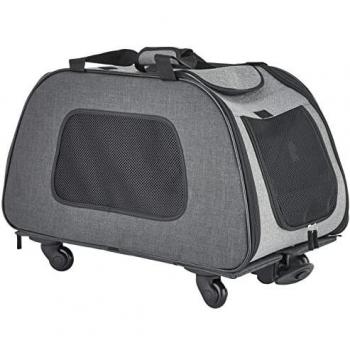 Trixie Nylon Travel Trolley for Dogs, Black and Grey