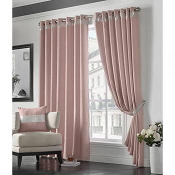 Palace Diamante Blackout Curtains – Pink, 229 cm Width, 229 cm Drop