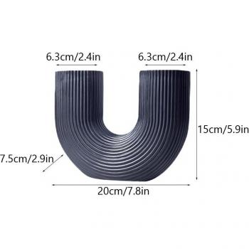 CAPIRON Contemporary U-Shaped Vase for Living Room