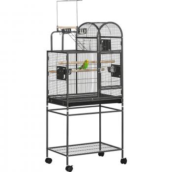 Pajarera PawHut con 4 Puertas y 2 Comederos 61x43x140 cm