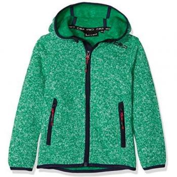 CMP Mädchen-Cardigan in Strickfleece, Emerald‑Bianco, 176 cm, Ref. 3H19825