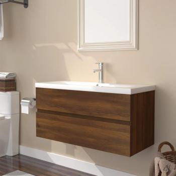 Vidaxl Sink Cabinet with Built-in Sink Brown Oak Engineered Wood