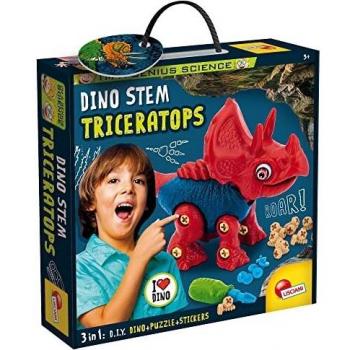Dino STEM – Lisciani – Je suis un Génie – Construis ton Triceratops – Puzzle & Autocollants – STEM Educatif