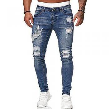 KJK Men's Summer Fall Ripped Jeans