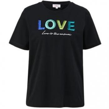 S.Oliver Kurzarm T-Shirt mit Pailletten-Applikation